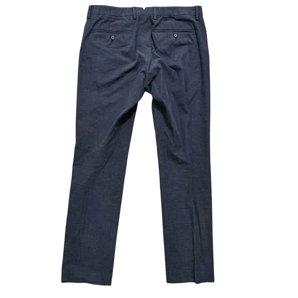 Bonobos Pants Men's Sz 33x32 Gray Tailored Fit Flat Front Dress Trousers Stretch